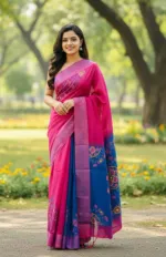 Nakshi Tangail Style Dhupian Silk Saree, 13 Haath Length