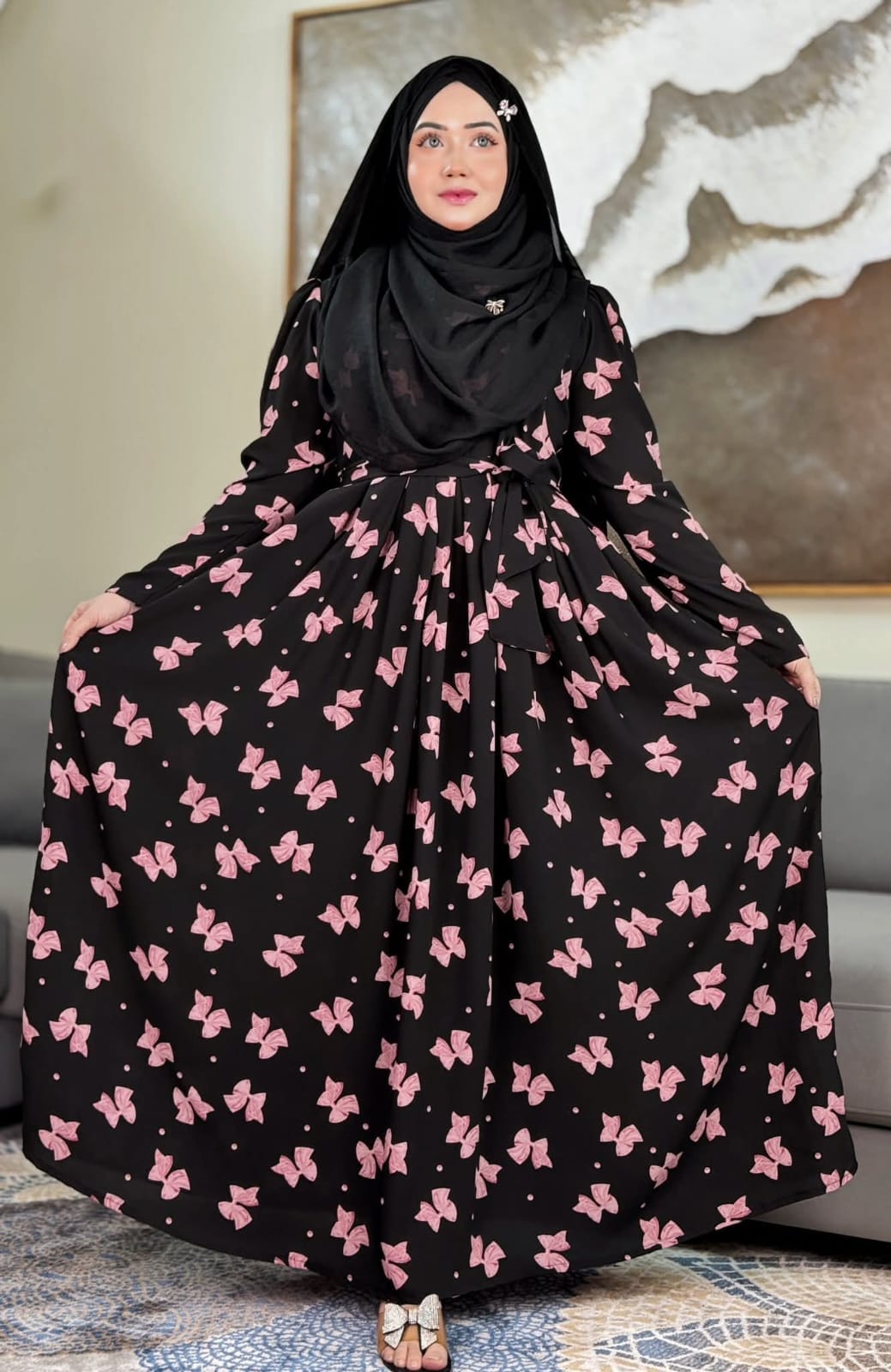 Fully Stitched Printed Pori Gown for Women, Free Size up to 44