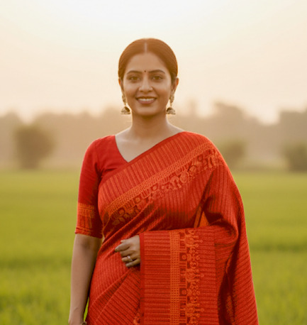 Women's Soft Cotton Summer Saree with Screen Print and Blouse Piece