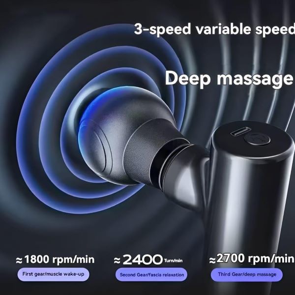 Mini Rechargeable Massager Black Fascial Gun
