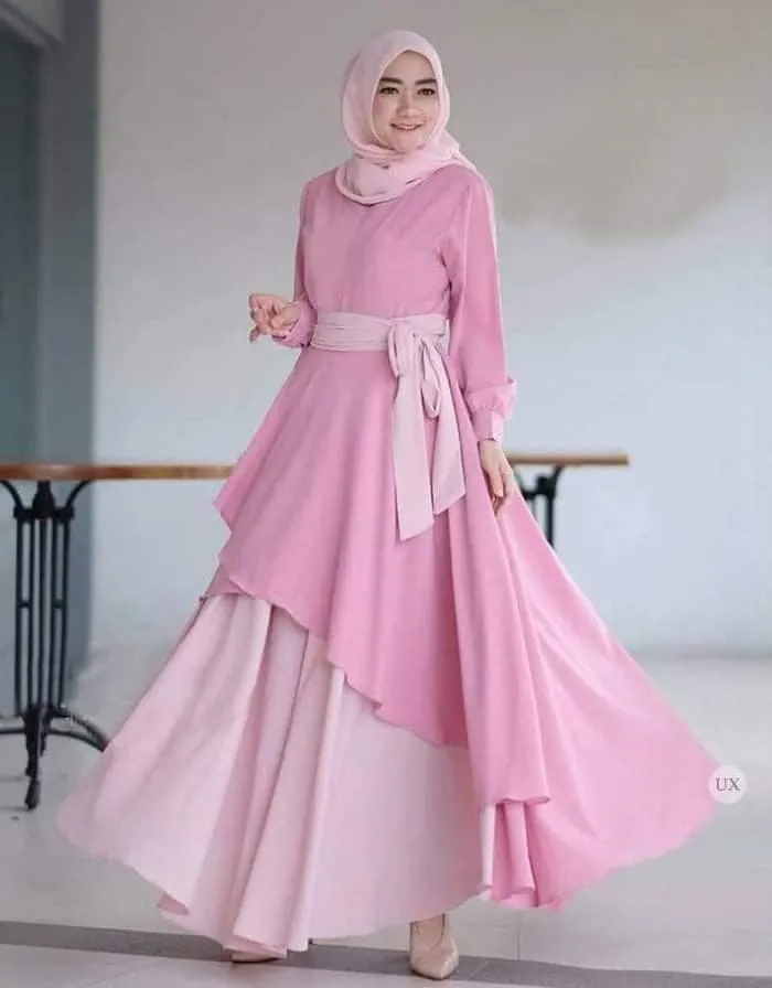Cherry Fabric Borka and Hijab Full Set, Lengths 52 to 56