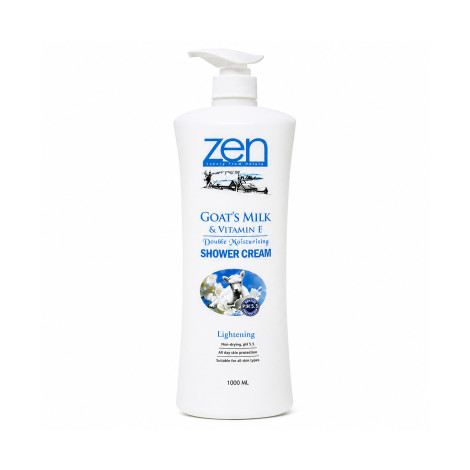 Zen Garden Goat's Milk & Vitamin E Deep Moisturising Lightening Shower Cream 1000ml (Malaysia)