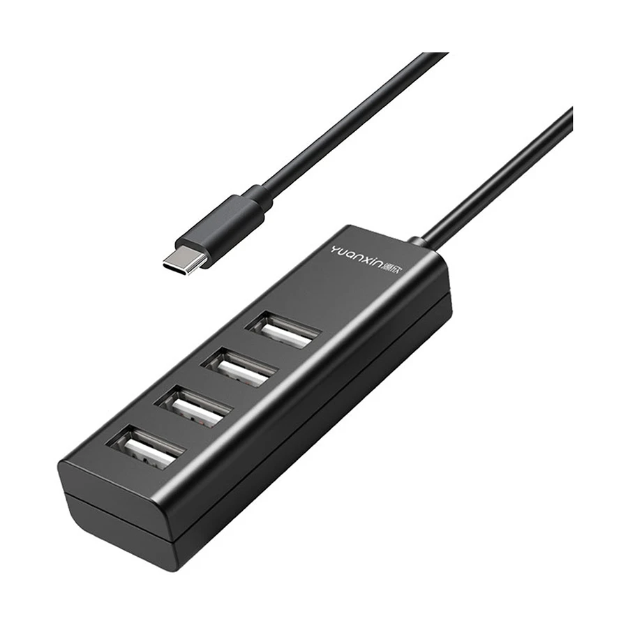 Yuanxin X-2328T Type-C to 4-Port USB Hub Black