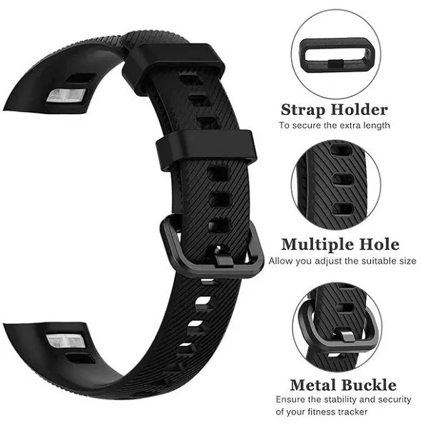 Honor Band 4/5 Soft Silicone Strap-Black