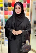 Lace Work Borka with Koti, Inner and Worked Hijab, Gher 200