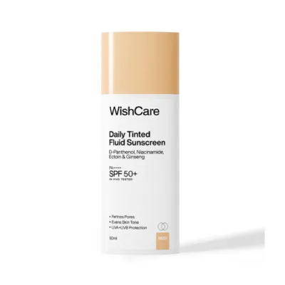 WishCare Daily Tinted Fluid Sunscreen PA++++ SPF 50+ 50ml - M201 (India)