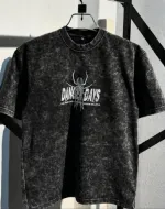 Men's Pure Cotton Acid Wash Drop Shoulder T-Shirt, 250 GSM, 6 Colours