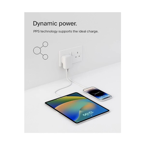 Belkin BoostCharge WCB009myWH 42W PD 3.0 PPS USB & USB-C White Charger (UK)