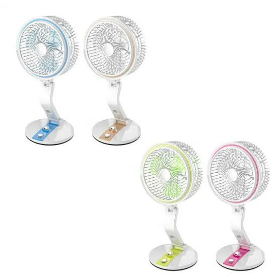 JOYKALY YG-731 Rechargeable Folding Table Fan with Led Light - Double battery