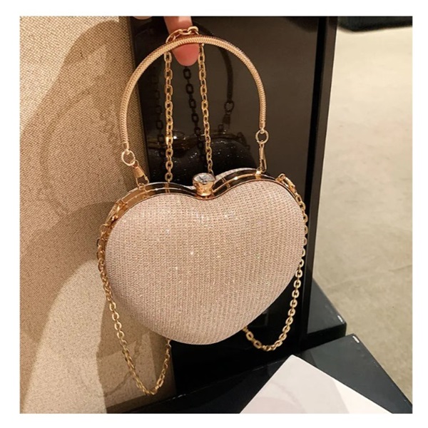 1 Bags Clutch Fashion Chain Luxury Designer Heart Shape For Women