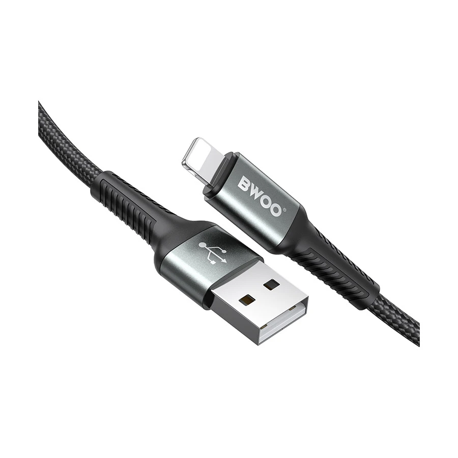 Bwoo BO-X288L-2M USB to Lightning Braided Cable 2 Meter Black
