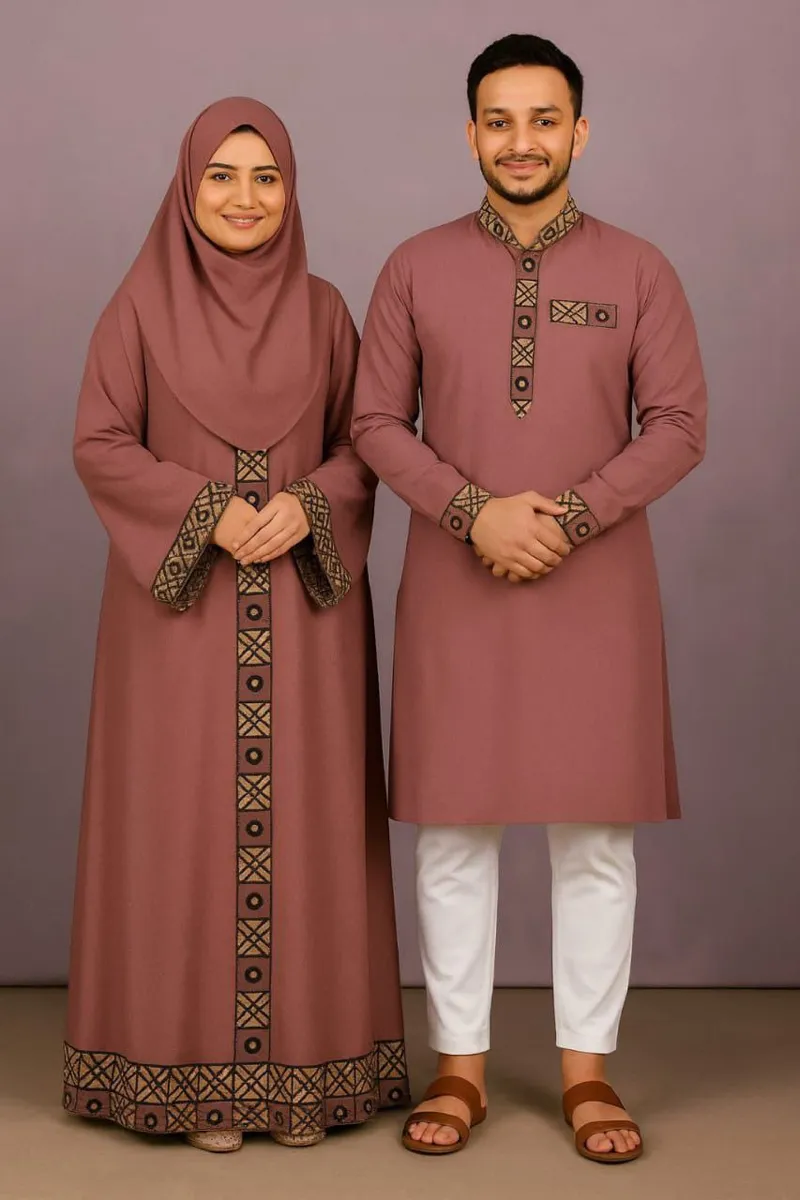 Couple Eid Combo, Panjabi with Pajama and Borka with Hijab