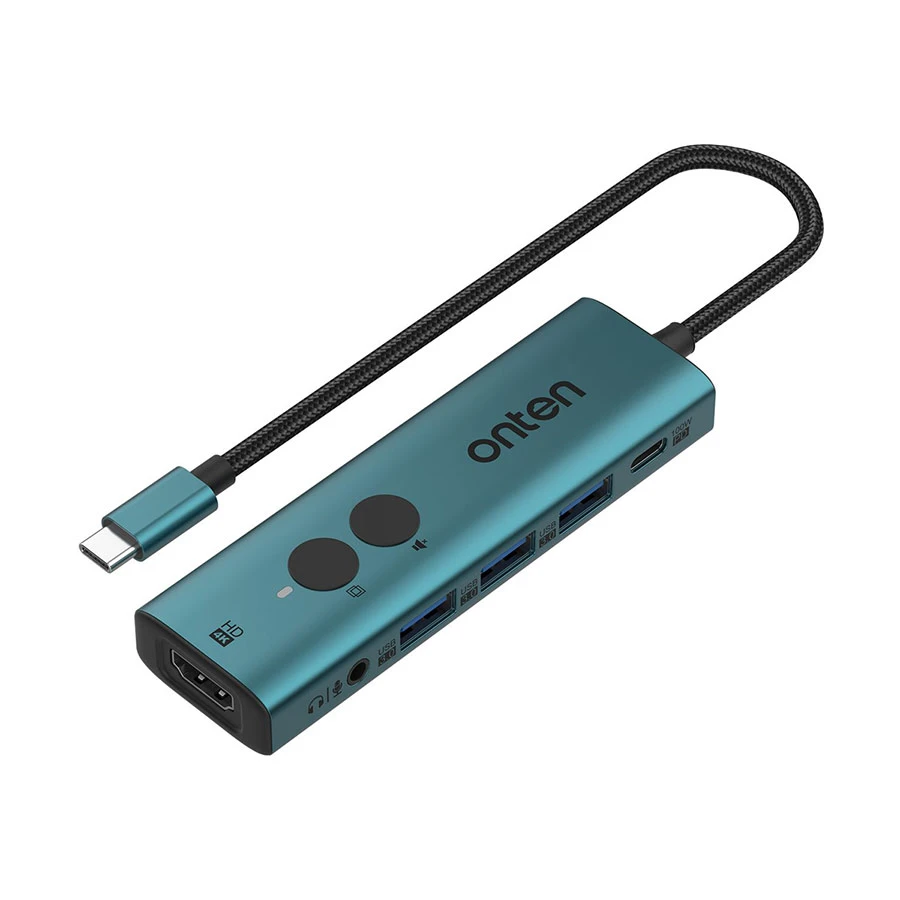 Onten OTN-UC123+ USB-C to HDMI, Tri USB, Type-C & 3.5mm Audio Hub