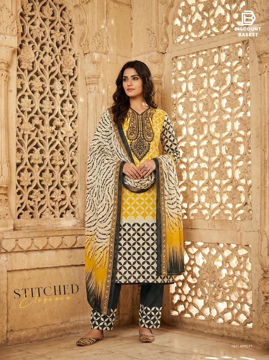 Digital Print Lace Three Piece, Sizes L to XXL, 3 Colours