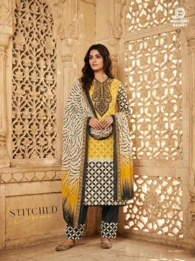 Digital Print Lace Three Piece, Sizes L to XXL, 3 Colours