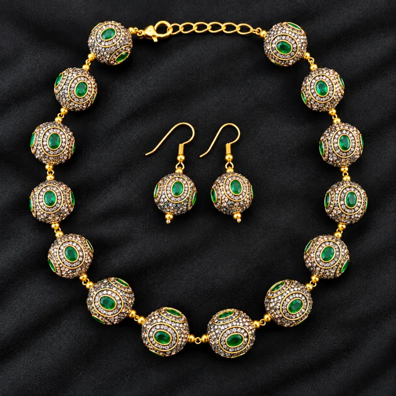 Premium Antique Turkish Ball Necklace Set