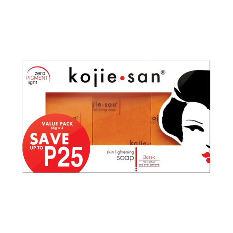 Kojie San Skin Lightening Kojic Acid Whitening Soap 3 x 65g (Philippines)