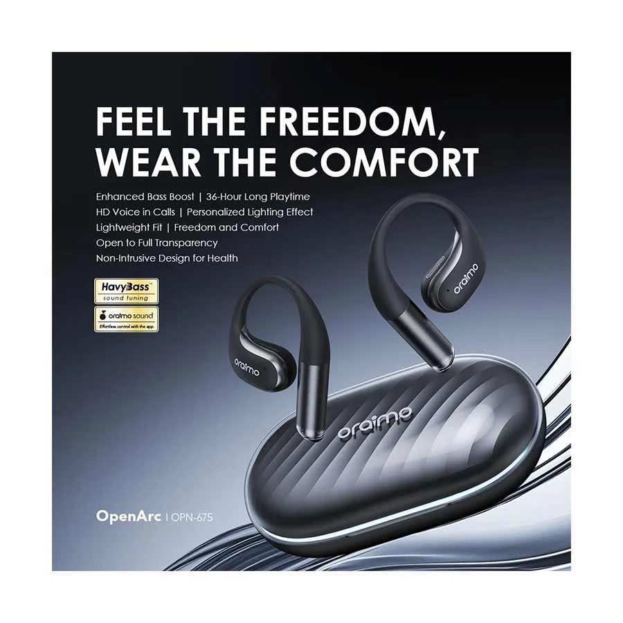 Oraimo OpenArc ENC Graphite Gray Open-Ear TWS Bluetooth Earbuds