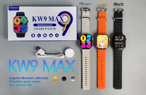 Keqiwear KW19 Max Multifunctional Series 9 Smartwatch – Black Color