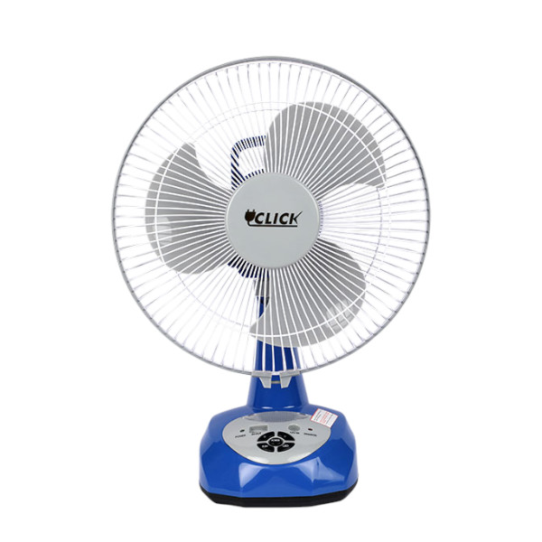 Click Rechargeable Table Fan 12'' Blue With USB Charger