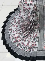 Half Silk Skin Print Saree, 12 Haath, No Blouse Piece