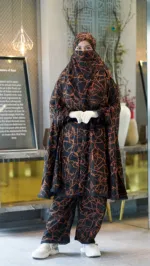 Soft Linen Khimar and Palazzo Set with Elastic Waist