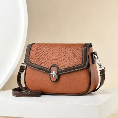Small Handbags PU Leather High Quality Shoulder Bags(Brown)