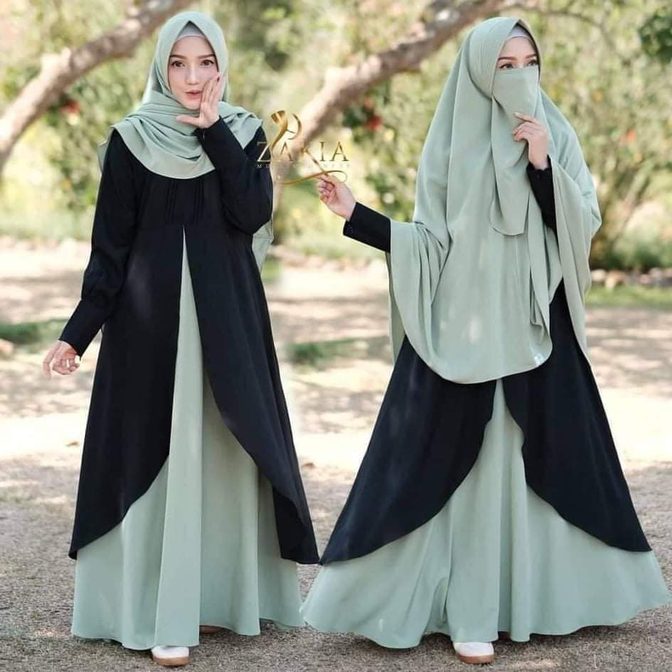Cherry Borka with Hijab and Niqab, Lengths 52 to 56, 6 Colours