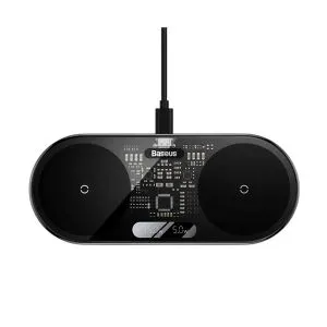 Baseus Digital LED Display 2-in-1 WXSX010101 15W Wireless Black Charger