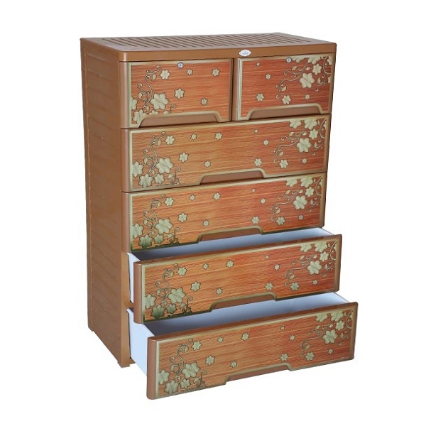 RFL Wardrobe Double 5D KD Elite Teak Wood Gold