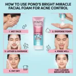 Pond's Bright Miracle Ultimate Acne Control  Thymo-Bha Facial Foam 100g (Indonesia)