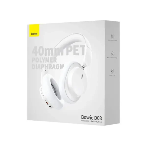 Baseus Bowie D03 Wireless Headphones – White Color