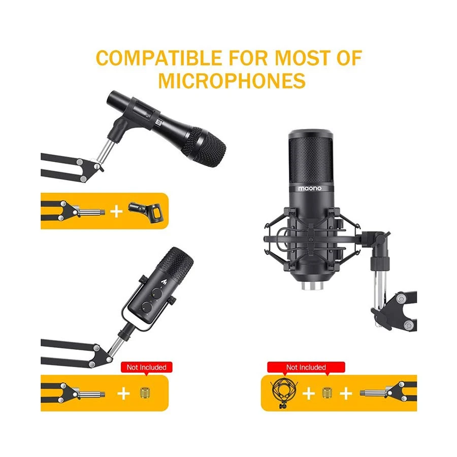 Maono AU-BA20 Black Microphone Suspension Boom Scissor Arm Stand