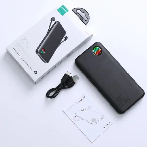 Joyroom JR-L014 22.5W 10000mAh Power Bank with Dual Cables – Black