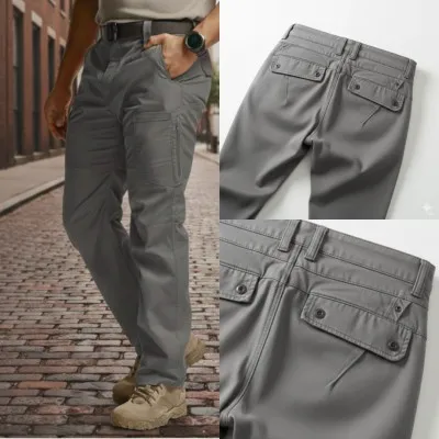 Men's Twill Stretch Trousers, 98% Cotton 2% Spandex, Waist 30 to 38