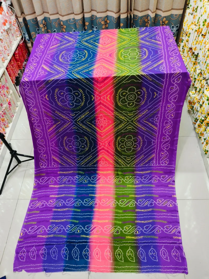 Women's Chunri Print Saree, Saree Only, 5 Colours
