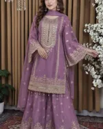 Georgette Heavy Embroidery Gharara Dress with Inner, 4 Colours