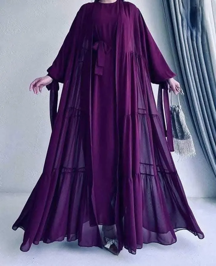 Pori Koti Borka with Separate Inner and Koti, Cherry Fabric