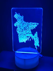 GearUP Acrylic Multicolor Night Lamp White (BD Map)