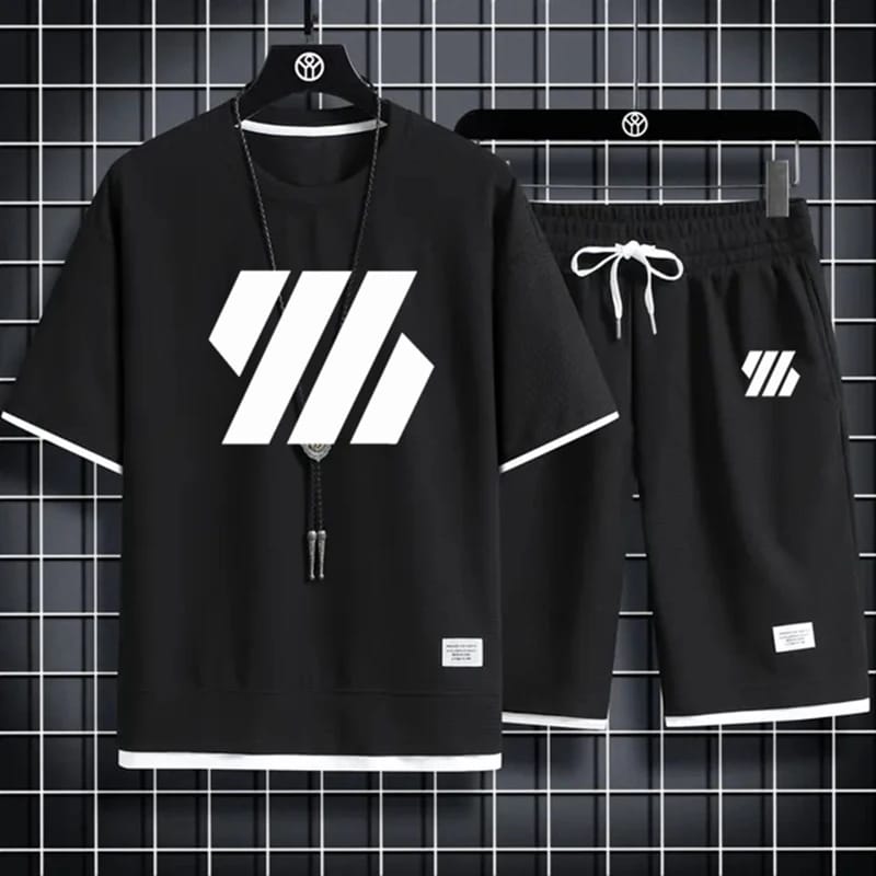 Men's 170 GSM Mesh Fabric Tee and Shorts Set in 6 Colours