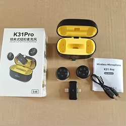 K31 PRO COLLAR CLIP BUTTON WIRELESS MICROPHONE FOR ANDROID & IOS