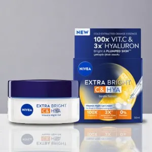 Nivea Extra Bright C and Hya Vitamin Night Gel 50ml (Poland)