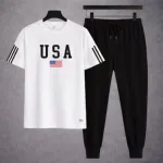 Men's Two-Piece Mesh Jersey Combo, Printed Tee and Trouser