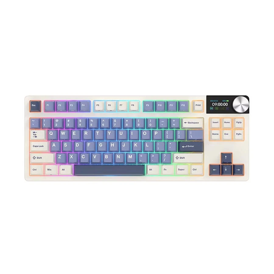 Royal Kludge RK S85 Hot Swap Beige Switch Keyboard Horizon Blue