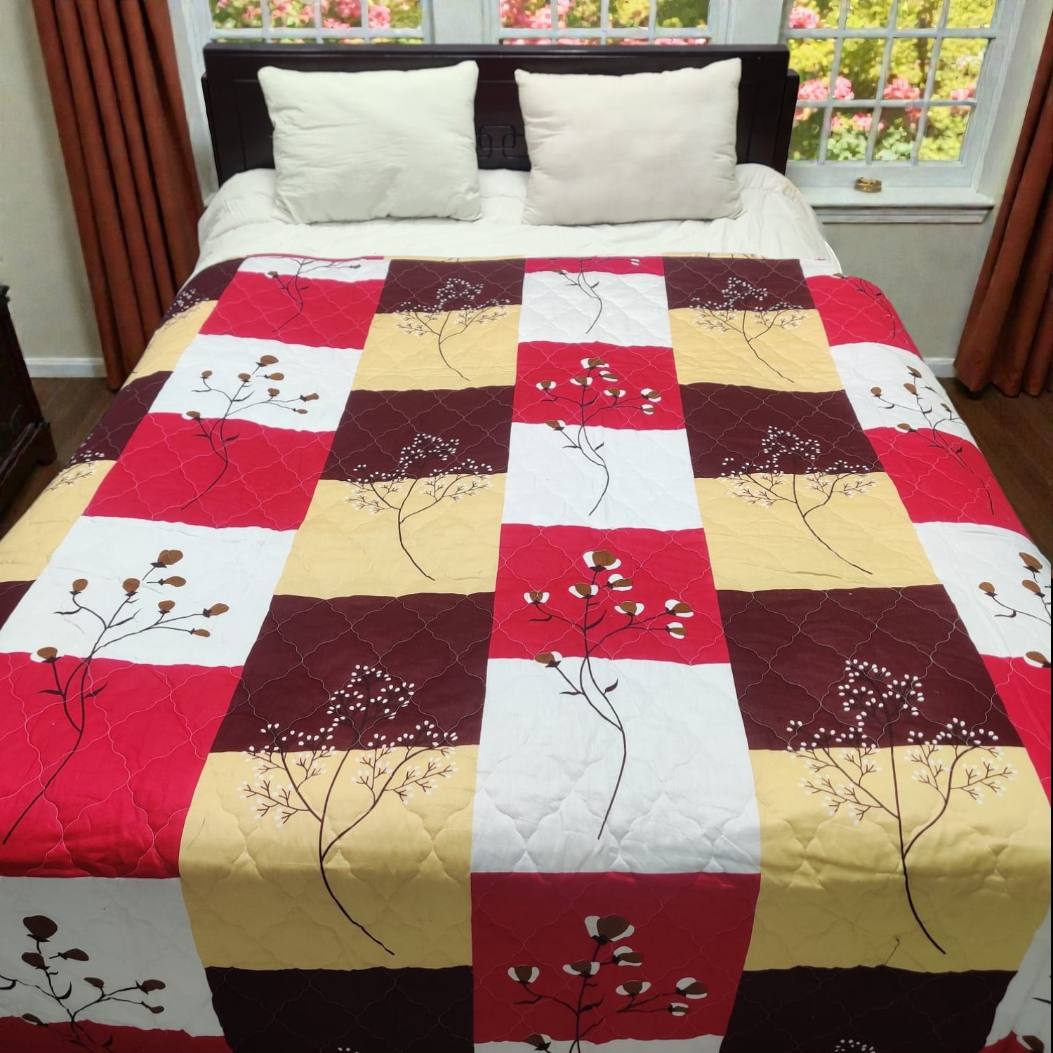 Soft Twill Cotton AC Katha Light Quilt for Bed, 6 Colours