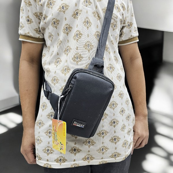 Square Men Bags Fashion Solid Color Zipper Canvas Crossbody Bag All-match Simple Phone Bag Lady