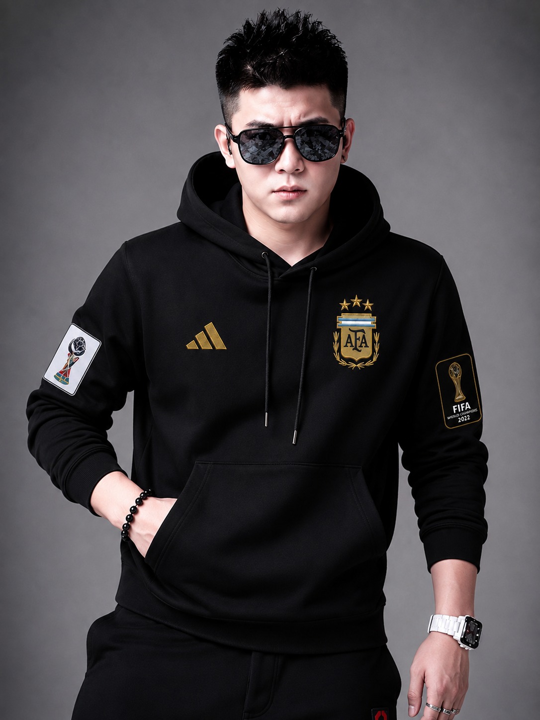 World Cup Print Hoodie, Semi Baggy Fit, Sizes M to XL, 4 Colours
