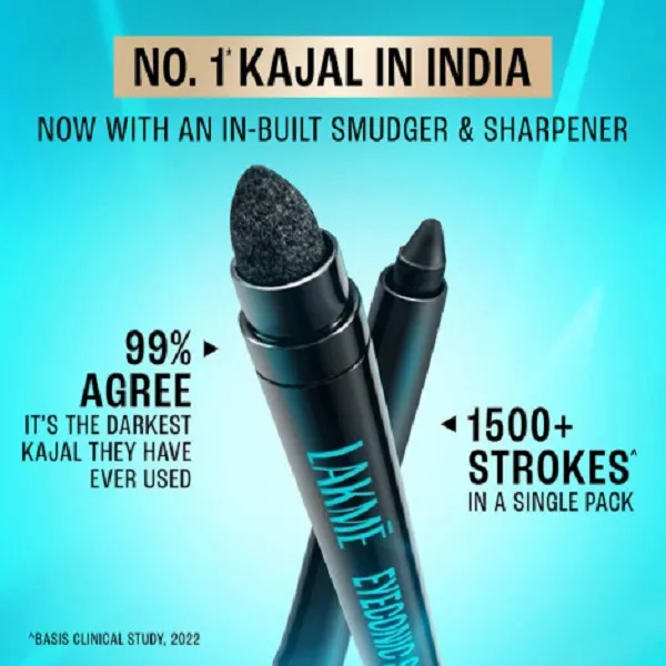 Lakeme 9to5 Eyeconic Smokey Kajal - Black (India)