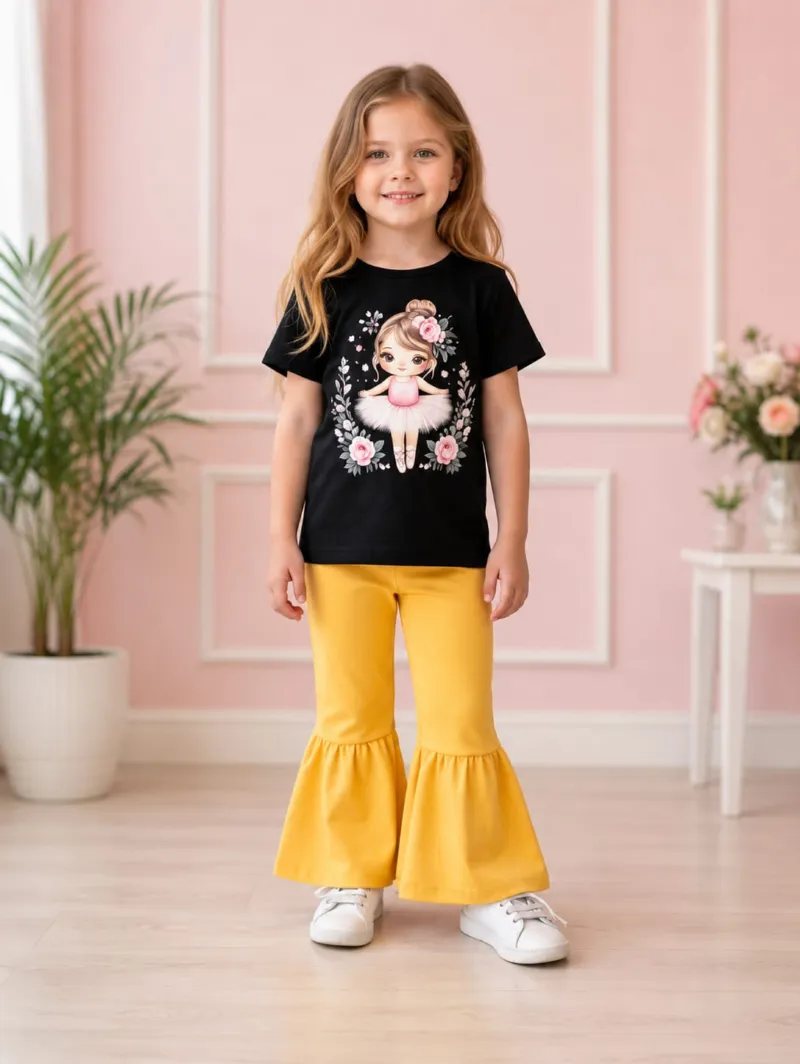 Kids' Half Sleeve Cotton Tee and Pant Set, Six Sizes, 6 Colours