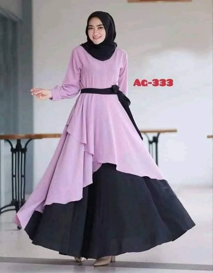 Cherry Fabric Borka and Hijab Full Set, Lengths 52 to 56